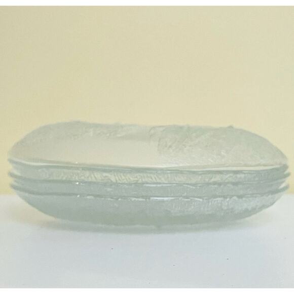 Vtg Glass KOSTA BODA Swedish Handcrafted Etched Plates Salad Tree Flowers Plate - Picture 3 of 8